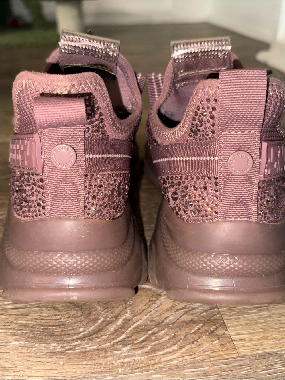Steve Madden Women's Chunky Knit Sneakers in Mauve - Picture 2 of 7